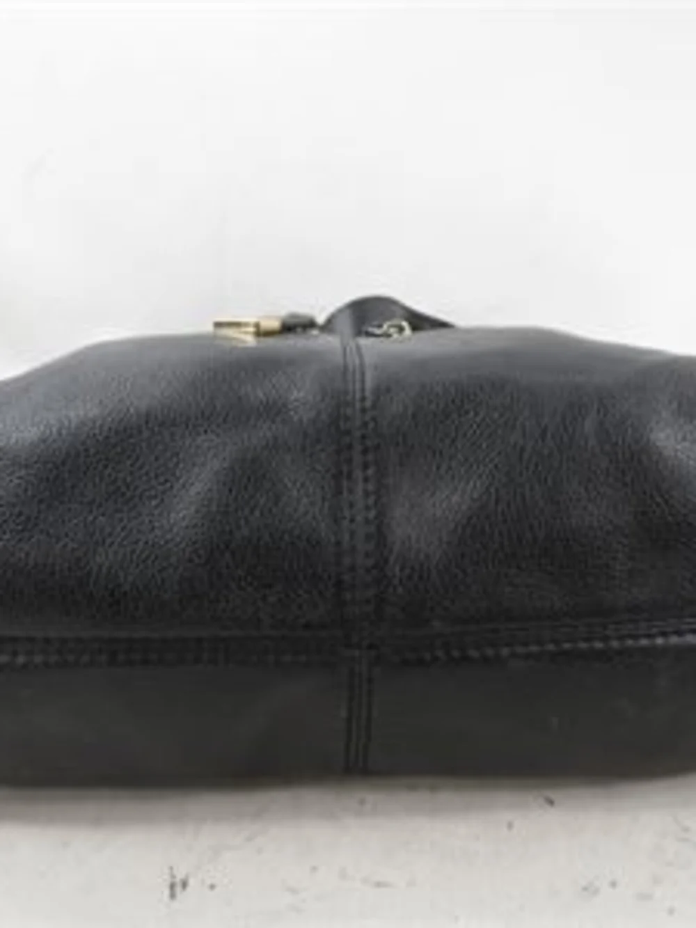 Michael Kors Black Leather Shoulder Bag with Gold Hardware